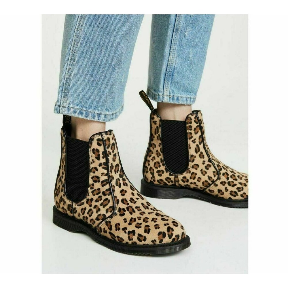 [Brand new] Size US 6 DR. MARTEN Flora Leopard Print Ankle Chelsea Booties